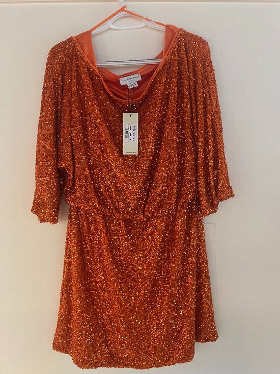 Never Fully Dressed Dresses & Skirts - NWT Orange Sequin Tilly Dress from UK Brand Never Fully Dressed